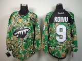 reebok Minnesota Wild KOIVU 9# green camo nhl jerseys