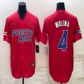 Puerto Rico Baseball #4 Yadier Molina red 2023 World Baseball Classic Replica Player Jersey 09