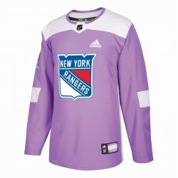 Custom New York Rangers NHL Authentic Purple Fights Cancer Practice jersey