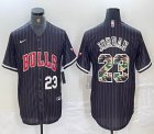 Nike Chicago Bulls #23 Michael Jordan black basketball jerseys Joint name-BD 04