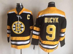 Boston Bruins #9 Bucyk black yellow Ice Hockey Jersey C patch