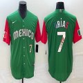 2023 World Cup Mexico #7 Julio Urias green red majestic baseball jerseys 10