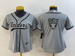 Youth Nike Oakland Raiders blank gray baseball jerseys Joint name-BD 01