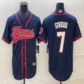 Nike Houston Texans #7 C.J. Stroud Blue NFL and MLB Baseball jerseys Joint name-BD