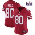 Women 49ers #80 Jerry Rice nike red Color Rush Limited Jersey