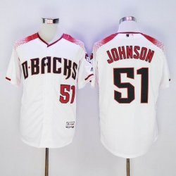 2016 New Arizona Diamondbacks #51 Randy Johnson White Throwback Stitched Baseball Jersey