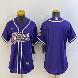 Women Nike Minnesota Vikings blank purple baseball jerseys Joint name-BD