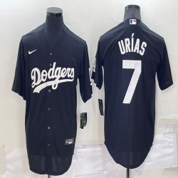 Los Angeles Dodgers #7 Julio Urias black majestic baseball Jerseys-BD