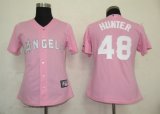 Los Angeles Angels 48 Hunter Pink MLB Women Jerseys