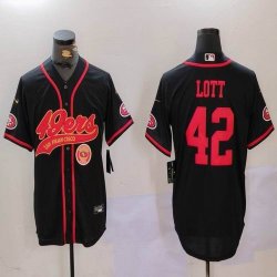 Nike San Francisco 49ers #42 Ronnie Lott black Mexico baseball jerseys Joint name-BD 01