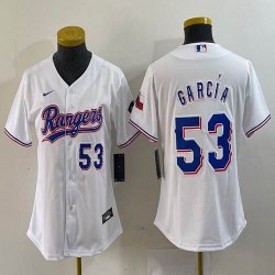 Women Nike Texas Rangers #53 Adolis Garcia white majestic baseball jerseys-BD 01