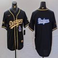 Nike Los Angeles Dodgers blank black gold fashion baseball jerseys 07