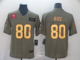 San Francisco 49ers #80 Jerry Rice green gold Nike Camo 2019 Salute to Service Retired Limited Jersey