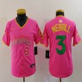 Youth Nike San Diego Padres #3 Jackson Merrill pink MLB Baseball jerseys Joint name-BD