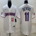 2023 World Cup Dominican Republic's #11 Will Devers white majestic baseball jerseys 03