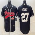 Nike Atlanta Braves #27 Austin Riley black MLB Baseball jerseys Joint name-BD 01