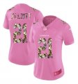 Women Nike Dallas Cowboys 21 Elliott Pink Camouflage font love pink 2017 Vapor Untouchable player jersey