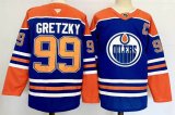 Edmonton Oilers #99 Wayne Gretzky blue blue Ice Hockey jerseys-PD