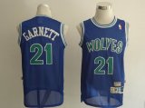 Minnesota Timberwolves GARNETT 21# throwback NBA blue jerseys