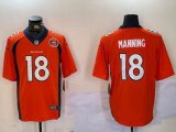 Nike Denver Broncos 18 Peyton Manning orange Color Rush Limited Jersey 01