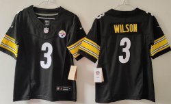 Youth Pittsburgh Steelers #3 Russell Wilson Black Nike Vapor F.U.S.E. Limited Jersey