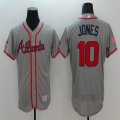 2016 Atlanta Braves #10 Chipper Jones gray Flexbase Authentic Collection Jersey