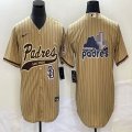 Nike San Diego Padres blank beige majestic baseball jersey Joint name -BD 03