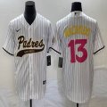 Nike San Diego Padres #13 Manny Machado white MLB Baseball jerseys Joint name-BD 02