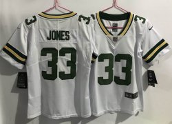 Youth Nike Green Bay Packers #33 Aaron Jones white Color Rush Limited Jersey