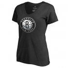 Women's Brooklyn Nets Fanatics Branded Black Plus Sizes Gradient Logo V-Neck T-Shirt