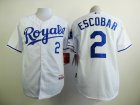 Kansas Royals Alcides Escobar #2 white mlb baseball jersey