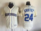 2016 Seattle Mariners #24 Ken Griffey Beige Flexbase Authentic Collection Jersey