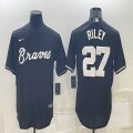 Nike Atlanta Braves #27 Austin Riley black majestic baseball jersey inverted version