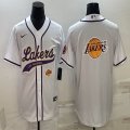 Nike NBA Los Angeles Lakers blank white baseball jerseys Joint name-BD 07