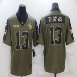 Saints #13 Micheal Thomas Green 2021 Salute to Service Limited Jersey