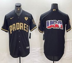 Nike San Diego Padres blank black gold majestic baseball jerseys 02