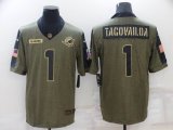 Nike Miami Dolphins #1 Tua Tagovailoa green 2021 Salute to Service Limited Jersey