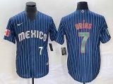 2023 World Cup Mexico #7 Julio Urias blue majestic baseball jerseys 78