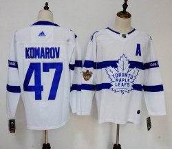 Adidas Toronto Maple Leafs #47 Komarov white hockey jersey