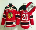 Chicago Blackhawks #20 Brandon Saad Red NHL Hooded Sweatshirt-Signature