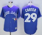 Toronto Blue Joe Carter 29 blue Majestic baseball jerseys