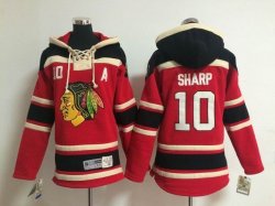 Youth Chicago Blackhawks Patrick Sharp 10# red NHL Hooded Sweatshirt