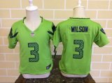 Nike Seattle Seahawks #3 Russell Wilson Game light green Children NFL Jerseys