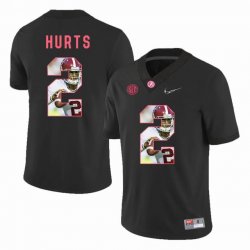 Custom Alabama Crimson Tide #2 Jalen Hurts black College Color Rush Limited Jerseys