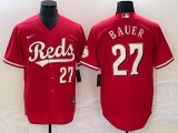 Nike Cincinnati Reds #27 Trevor Bauek red majestic mlb jerseys-BD