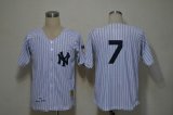 Yankees Mickey Mantle 7# MLB Throwback white stripe Jerseys