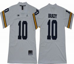 Jordan Brand Michigan Wolverines Tom Brady #10 College Football Limited Jersey - White