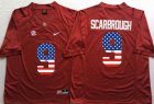 Alabama Crimson Tide #9 SCARBROUGH red USA Flag college football jersey