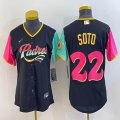 Youth Nike San Diego Padres #22 Juan Soto black red green majestic baseball jerseys 01