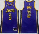 Jordan logo Los Angeles Lakers #3 Anthony Davis purple basketball jersey-XD